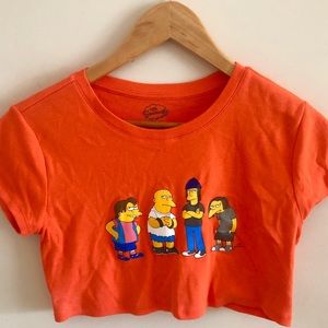 Forever 21 x The Simpsons orange crop shirt